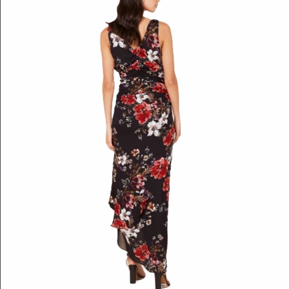 NICHOLAS Drape Front Ruched Floral Print Dress - Picture 4 of 16